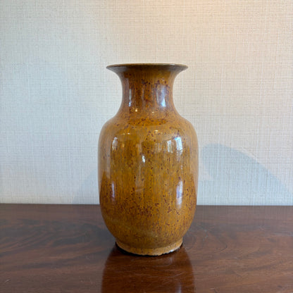 Mid 20th-Century Ochre-Glazed Ceramic Vase