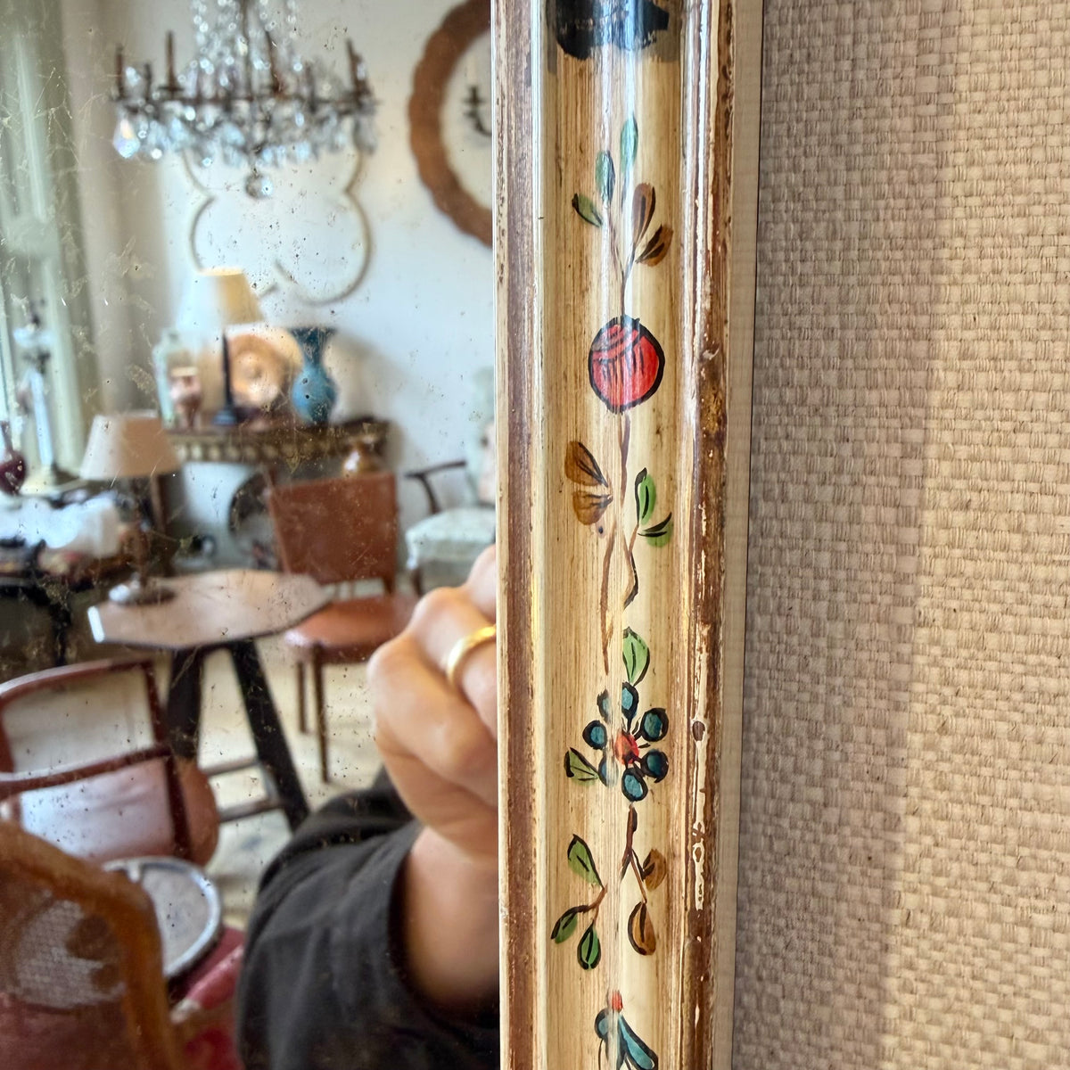 Late 19th-Century Painted and Gilt Mirror