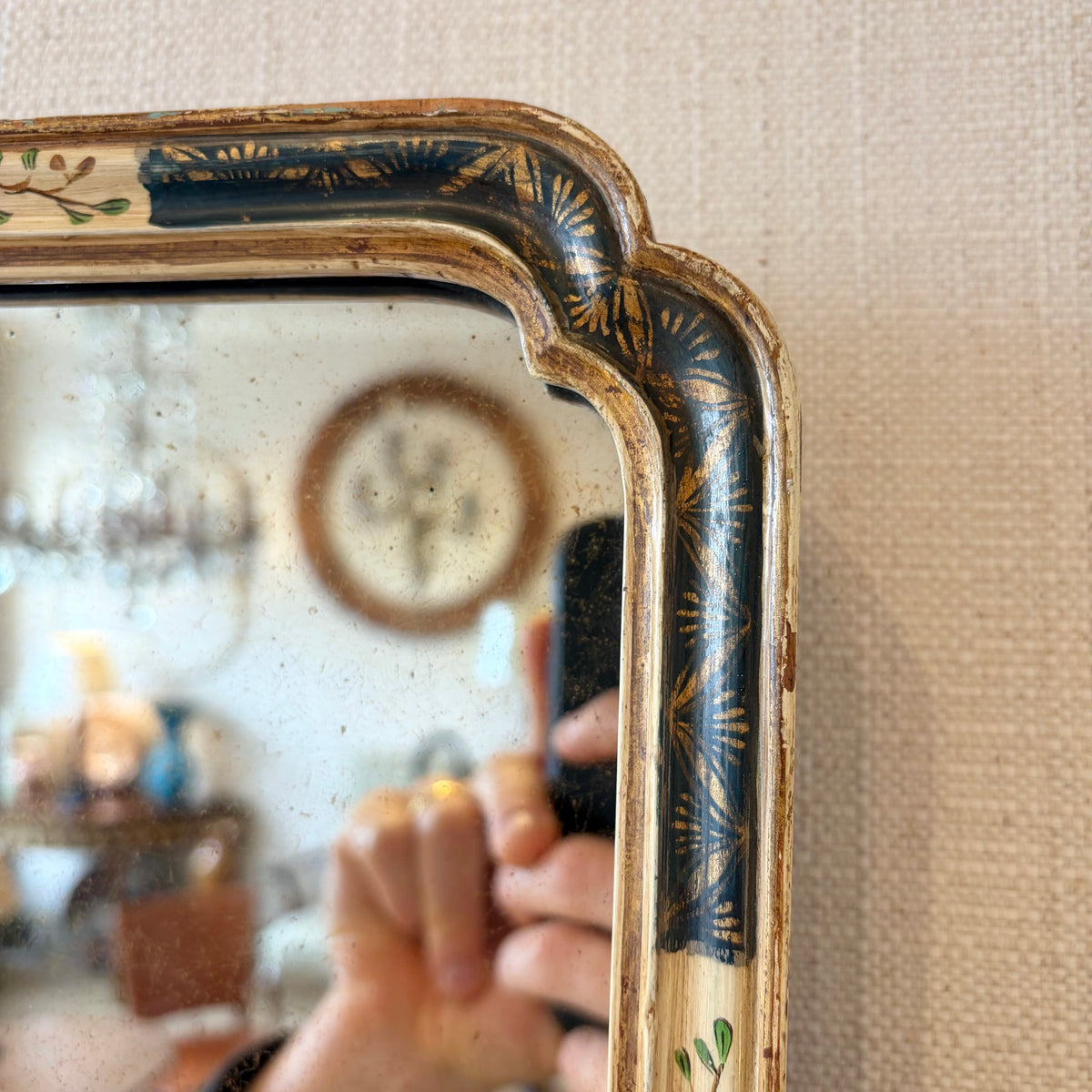 Late 19th-Century Painted and Gilt Mirror