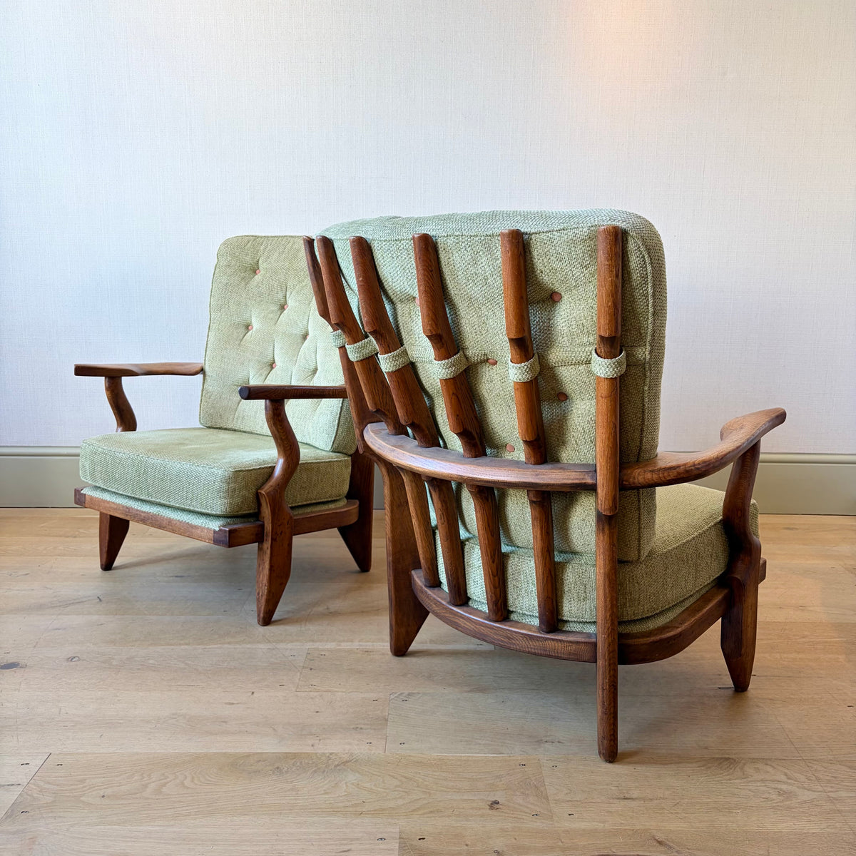 Pair of Guillerme et Chambron 'Grand Repos' Armchairs