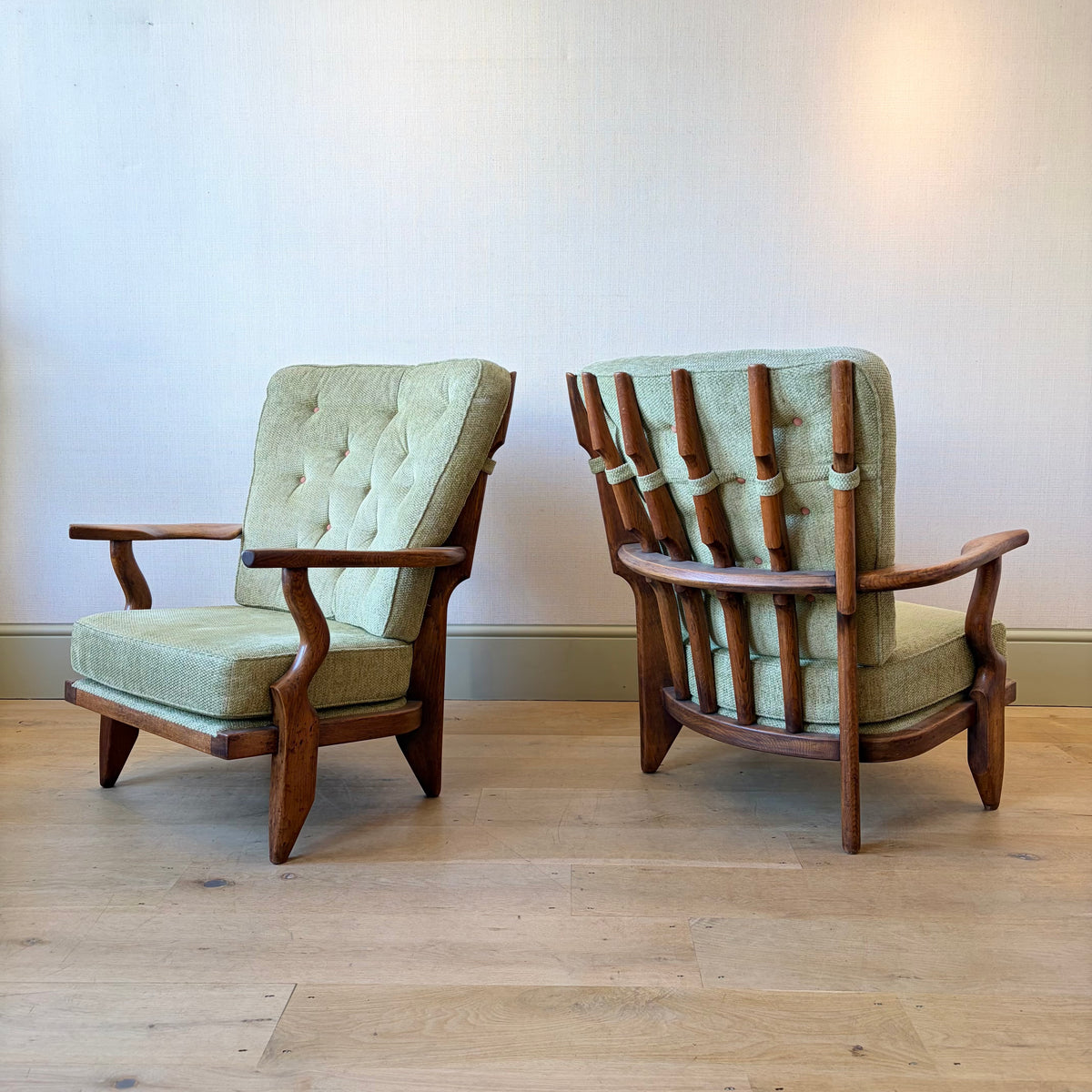 Pair of Guillerme et Chambron 'Grand Repos' Armchairs
