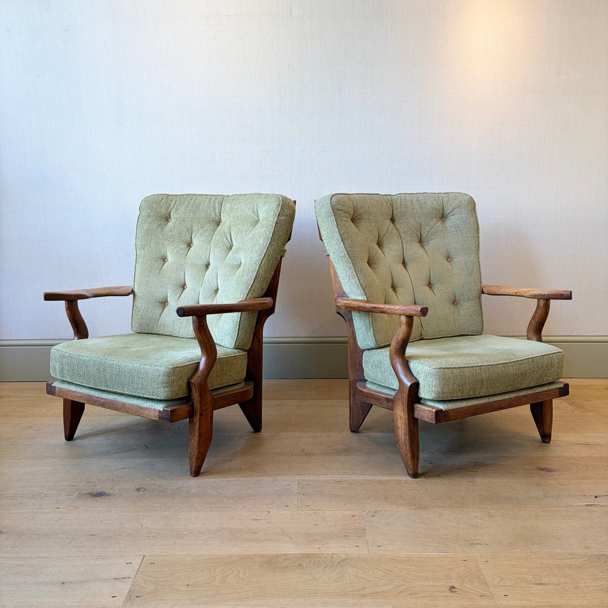 Pair of Guillerme et Chambron 'Grand Repos' Armchairs