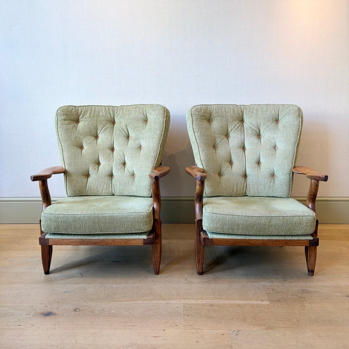 Pair of Guillerme et Chambron 'Grand Repos' Armchairs
