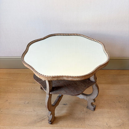 Pair of Limed Oak Mirrored Side Tables in the Manner of Sir Robert Lorimer, Early 20th Century