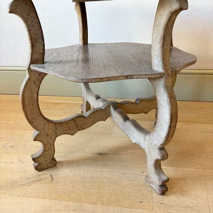 Pair of Limed Oak Mirrored Side Tables in the Manner of Sir Robert Lorimer, Early 20th Century