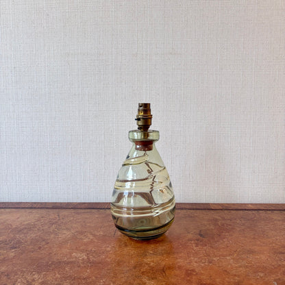 Whitefriars Olive Green Swirled Glass Table Lamp