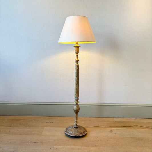 Petite Kashmiri Painted Floor Lamp, Circa 1900