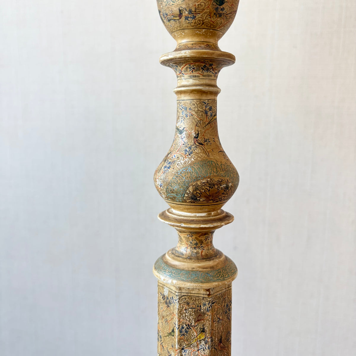 Petite Kashmiri Painted Floor Lamp, Circa 1900