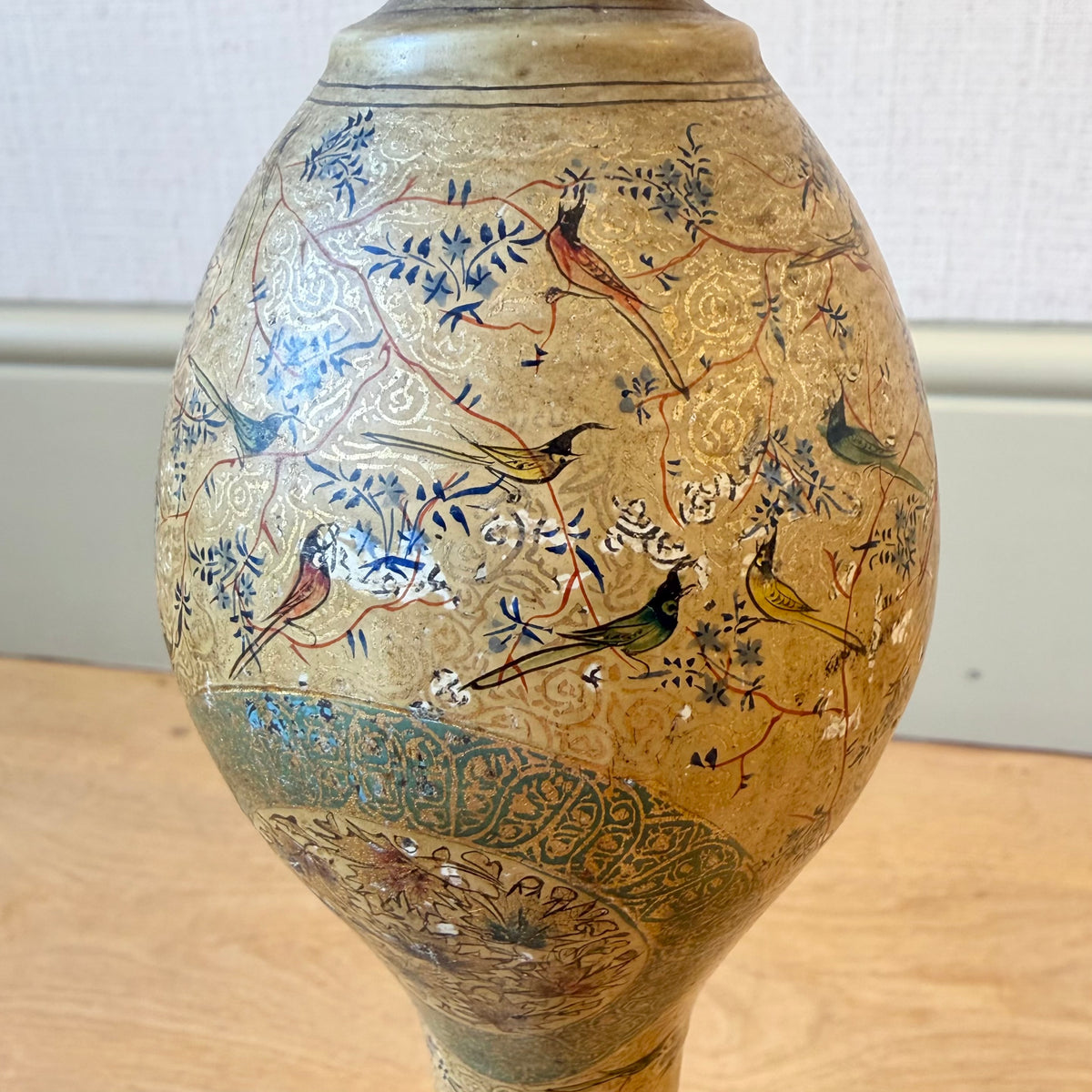 Petite Kashmiri Painted Floor Lamp, Circa 1900