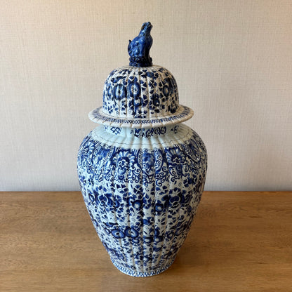 Blue and White Delft Jar & Cover