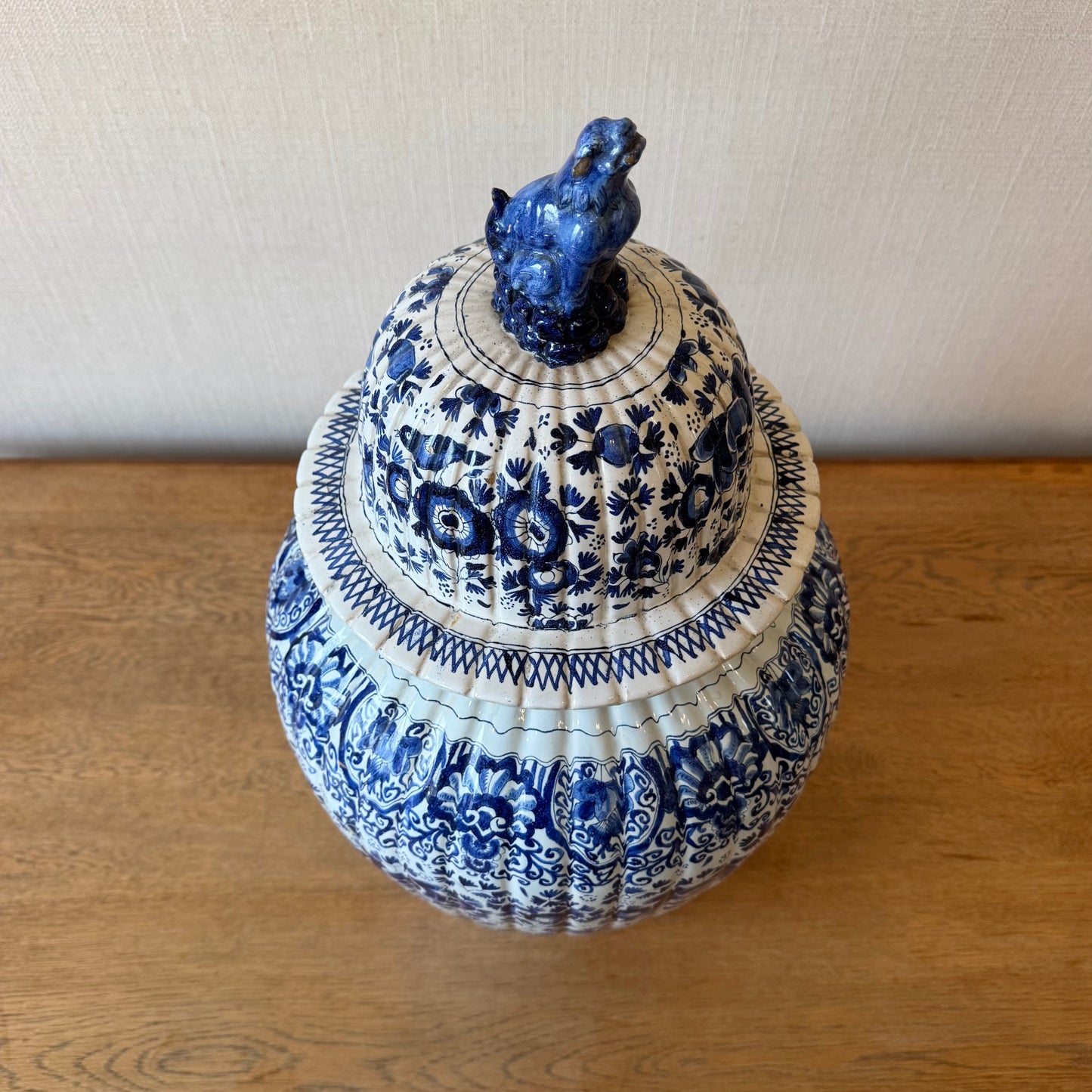 Blue and White Delft Jar & Cover