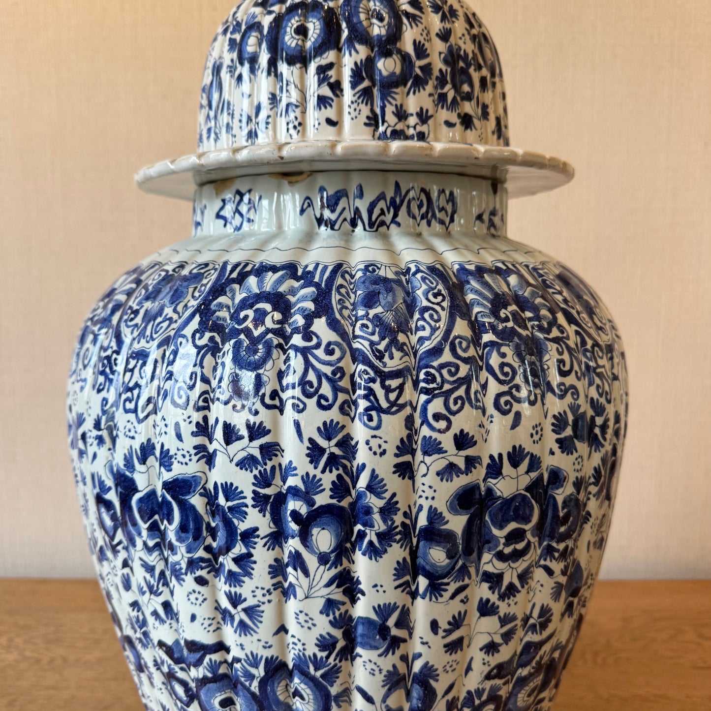 Blue and White Delft Jar & Cover