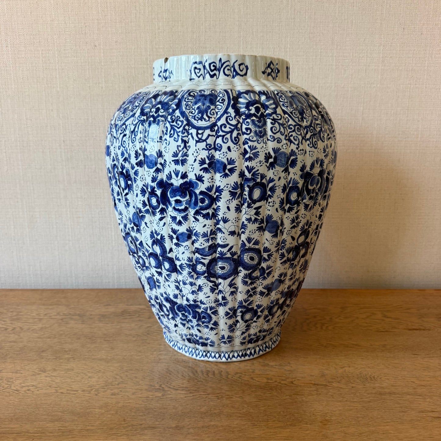 Blue and White Delft Jar & Cover
