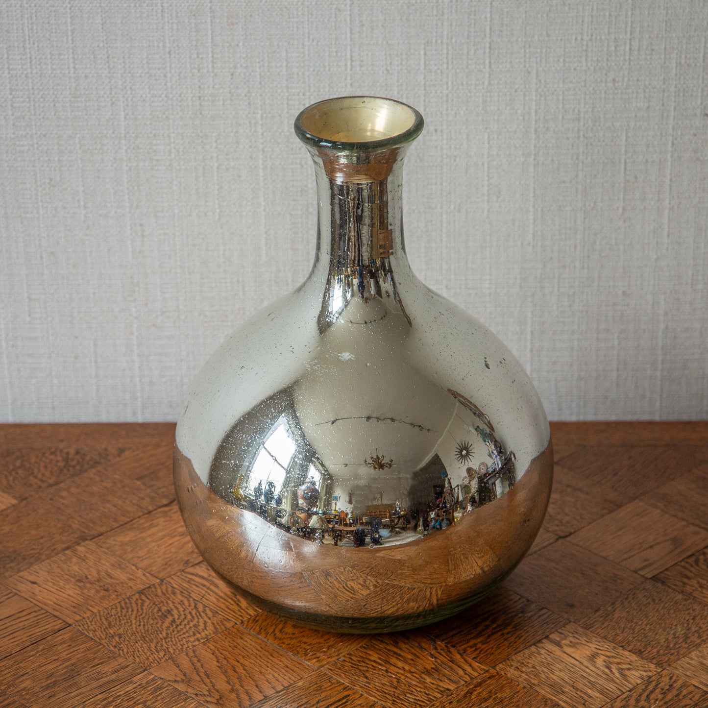 Mirrored Bottle Shaped Vase