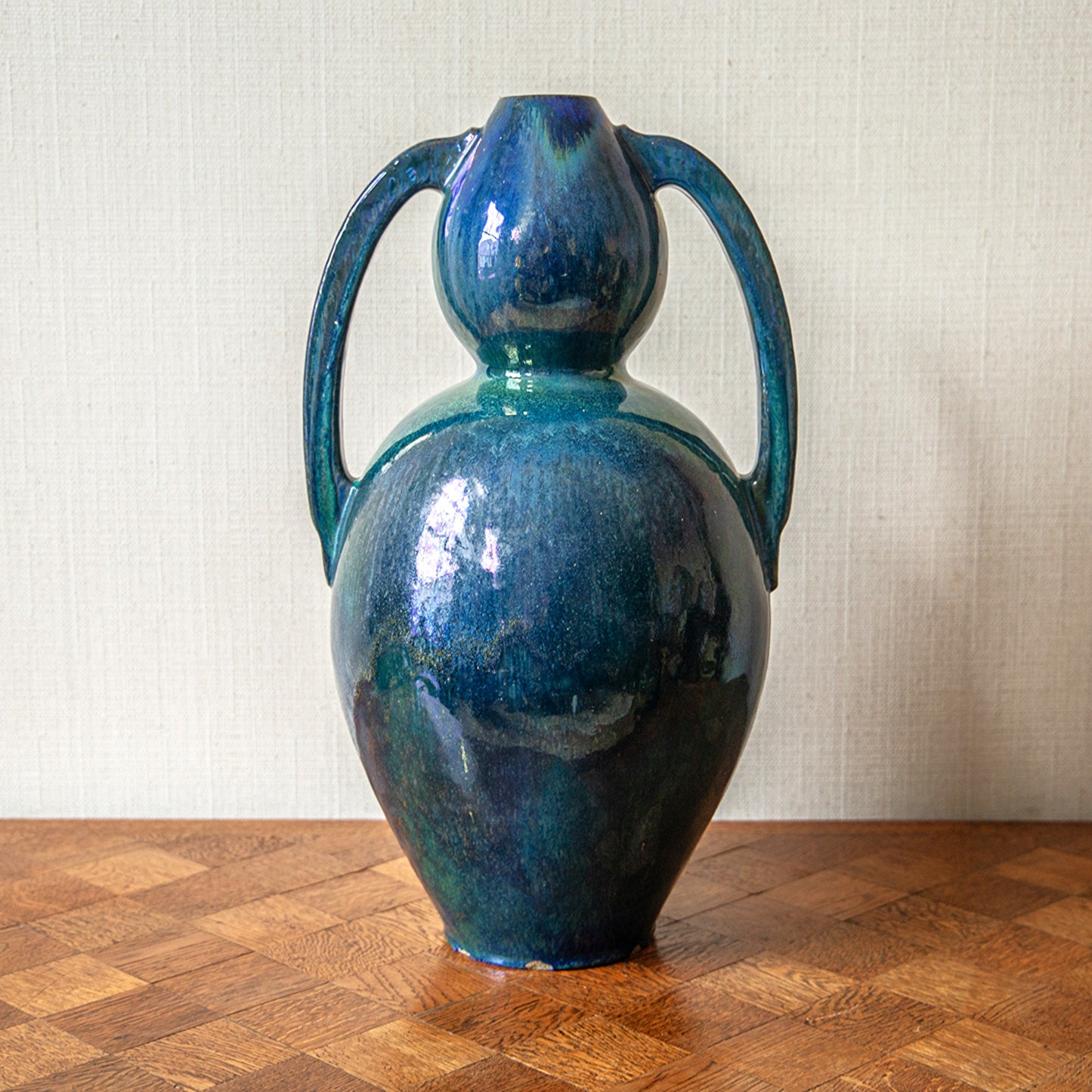 Turquoise Double-Gourd Vase By Alphonse Cytere