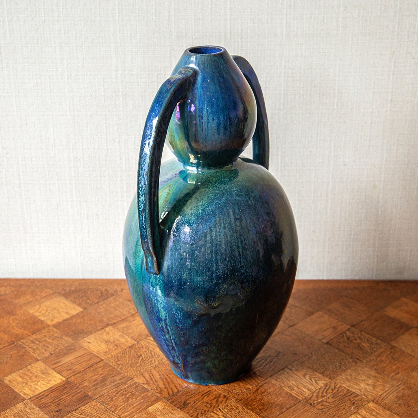 Turquoise Double-Gourd Vase By Alphonse Cytere