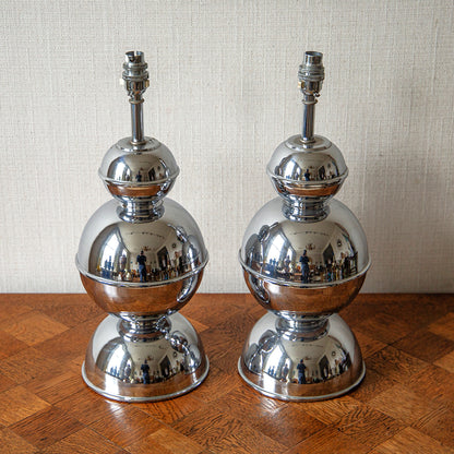 Pair of Chrome Table Lamps