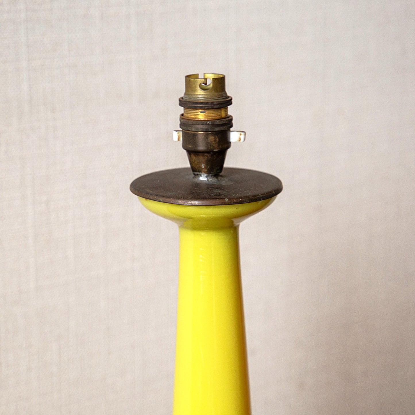 Yellow Opaline Glass Lamp