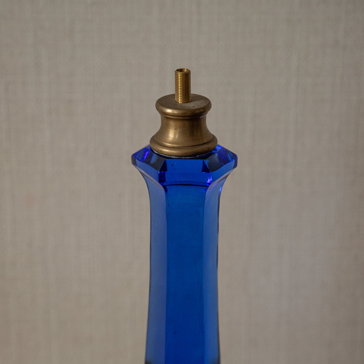 Pair of Blue Glass Baluster Lamps