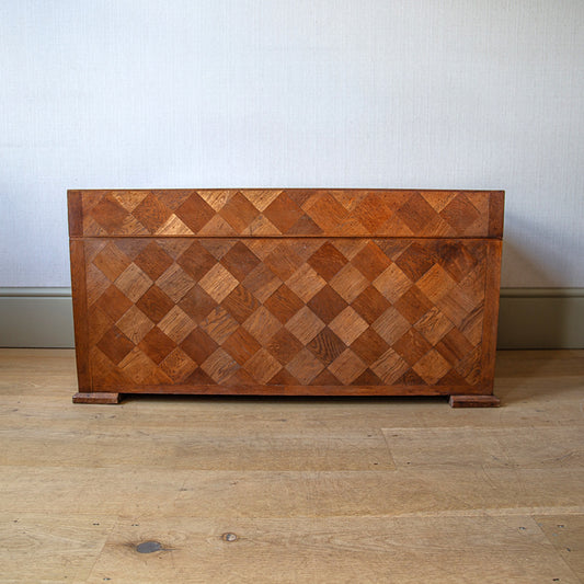 Geometrically Decorated Oak Chest