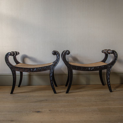 Pair of Ebony Stools