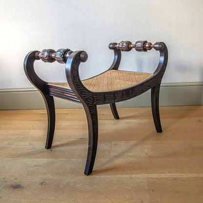 Pair of Ebony Anglo-Indian Design Stools