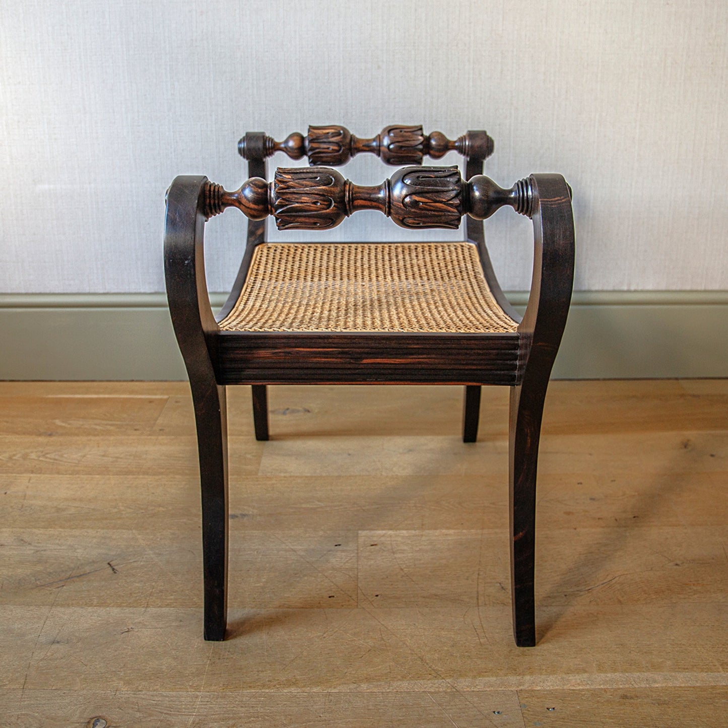 Pair of Ebony Anglo-Indian Design Stools