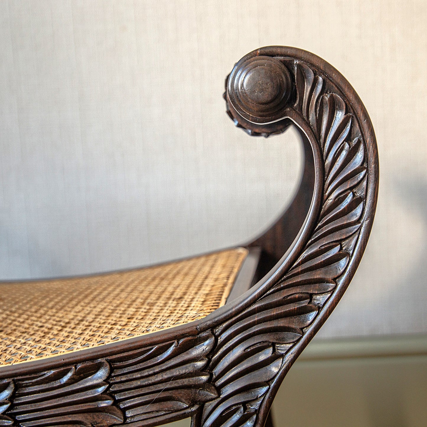 Pair of Ebony Anglo-Indian Design Stools