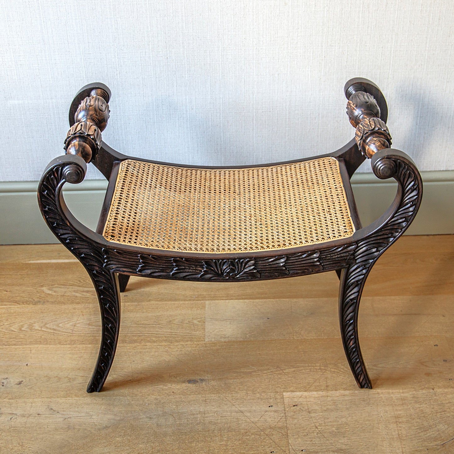 Pair of Ebony Anglo-Indian Design Stools