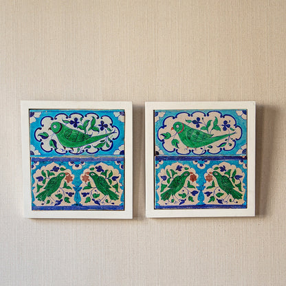 Set of Glazed Multan Parrot Tiles