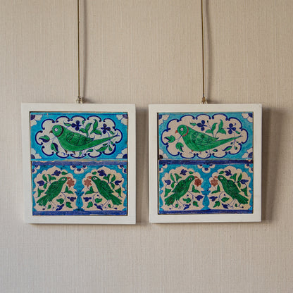 Set of Glazed Multan Parrot Tiles