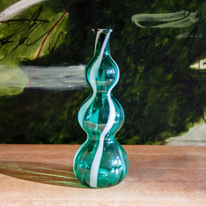 Striped Glass Italian Vase