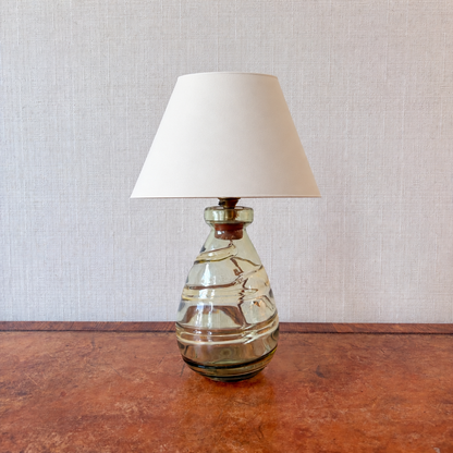 Whitefriars Olive Green Swirled Glass Table Lamp