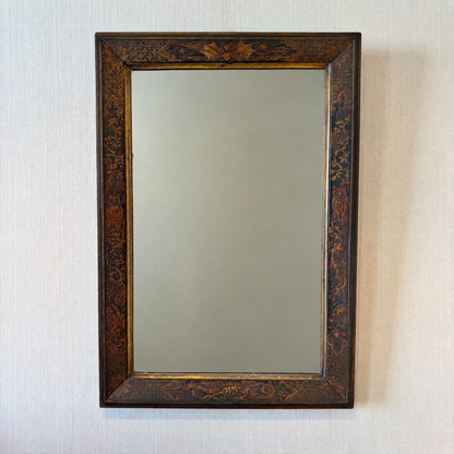Unusual 19th Century Japanned Wall Mirror